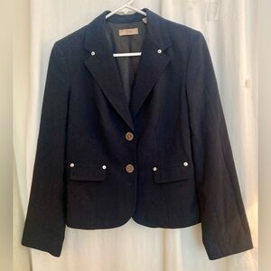 Classic Black Lined 2 Button Front Blazer Size 12P
